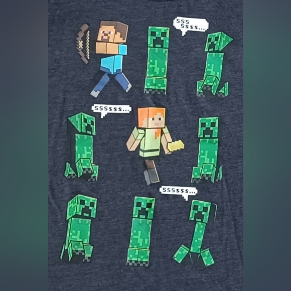 Kid's Minecraft Long & Short Sleeve Tees BUNDLE of 2 - Picture 2 of 5